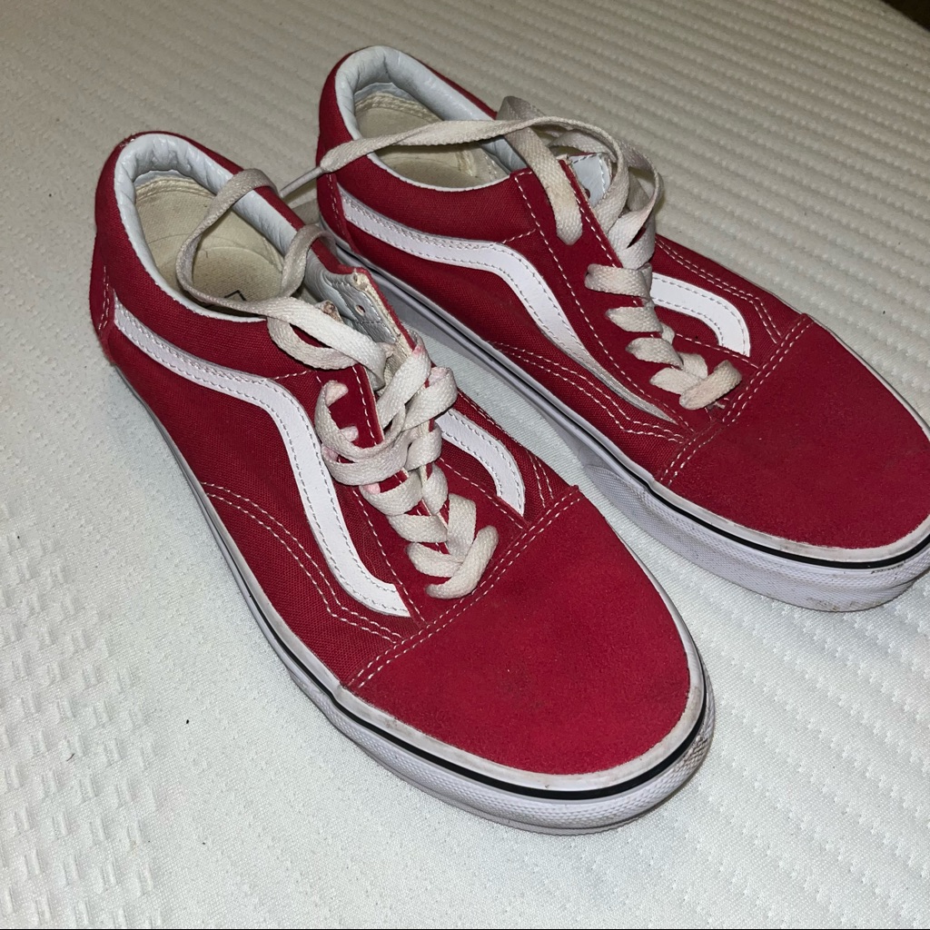 Vans Skate Red Classic Shoes Size Mens 5.5 Womens 7 Worn A Few Times As Shown